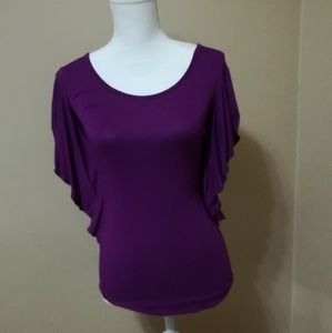 Purple Tunic with Lace Illusion Back